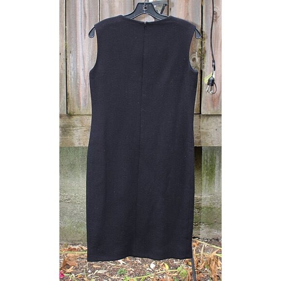 Olivine Gabbro - Sleeveless Wool Sheath Dress with Silk Organza Accents, size 4 - Picture 15 of 15
